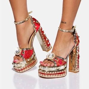 Never worn! 	
AZALEA WANG
Aim For The Eyes Platform Heels
US 8 1/2 Dolls Kill